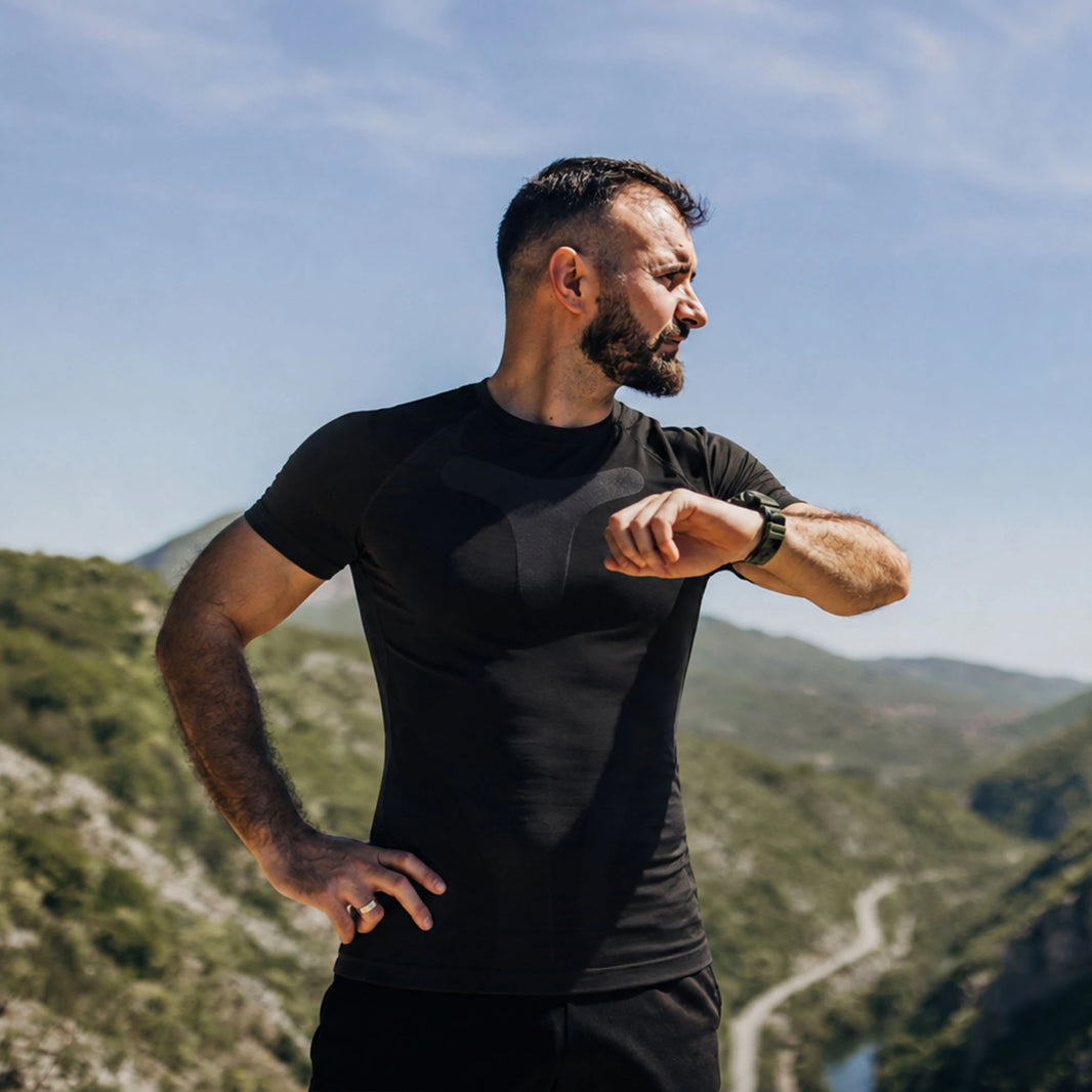 T-shirt Maintien Postural Homme manches courtes Compression Ferme FLEXUP®