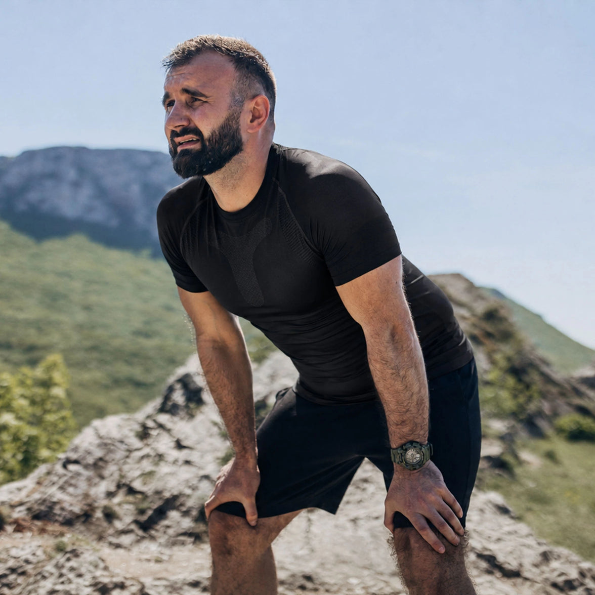 T-shirt Maintien Postural Homme manches courtes Compression Ferme FLEXUP®